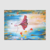 Dame blauw, ontkoppeld tissuepapier (Voorkant)