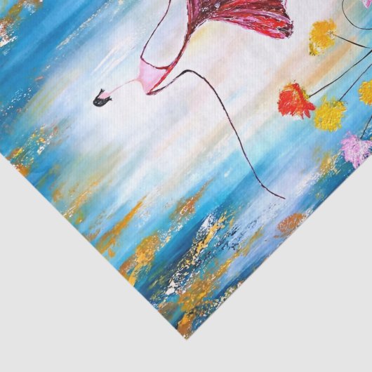 Dame blauw, ontkoppeld tissuepapier (Detail)