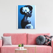 Dame Blue Canvas Afdruk (Insitu (Woonkamer))
