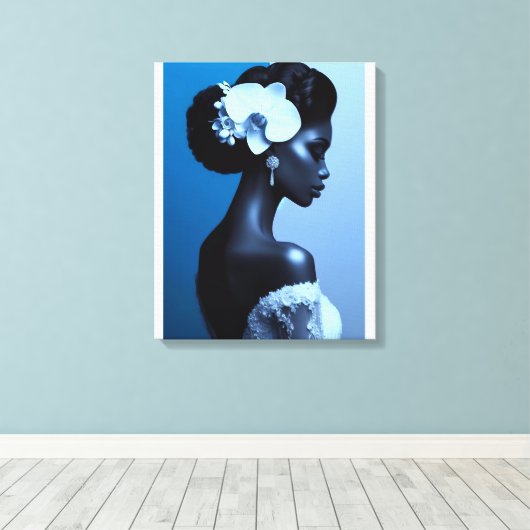 Dame Blue Canvas Afdruk (Insitu (Houten vloer))