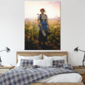 dame boer op de velden canvas afdruk (Insitu (Slaapkamer))