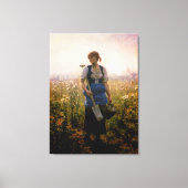 dame boer op de velden canvas afdruk (Voorkant)