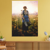 dame boer op de velden canvas afdruk (Insitu (Woonkamer))