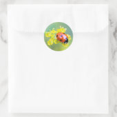 dame bovenop ronde sticker (Tas)