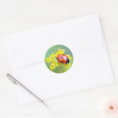 dame bovenop ronde sticker (Envelop)