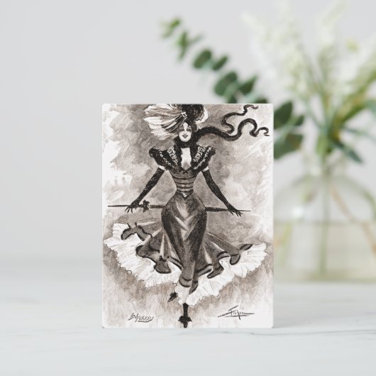  dame briefkaart (Staand voorkant)