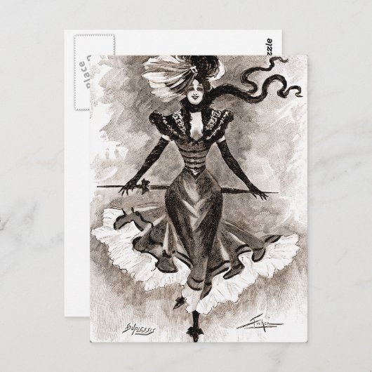 dame briefkaart (Voorkant / Achterkant)