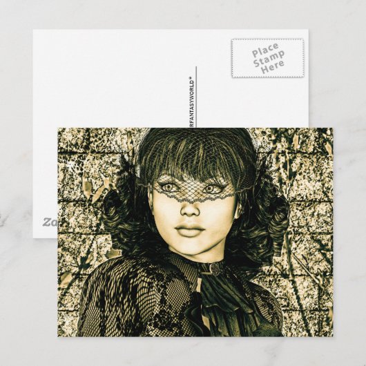  dame briefkaart (Voorkant / Achterkant)