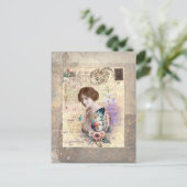  dame briefkaart (Staand voorkant)