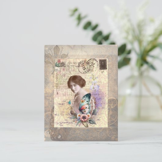  dame briefkaart (Staand voorkant)