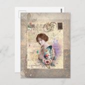  dame briefkaart (Voorkant / Achterkant)