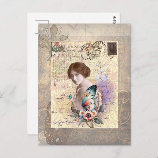  dame briefkaart (Voorkant / Achterkant)