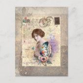  dame briefkaart (Voorkant)