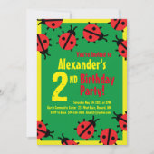 Dame Bug Animal Kind Birthday Party Uitnodigingen (Voorkant)