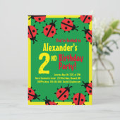 Dame Bug Animal Kind Birthday Party Uitnodigingen (Staand voorkant)