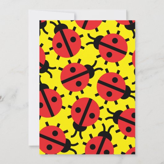 Dame Bug Animal Kind Birthday Party Uitnodigingen (Achterkant)