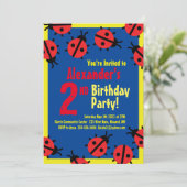 Dame Bug Animal Kind Birthday Party Uitnodigingen (Staand voorkant)