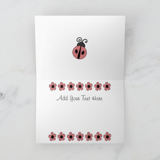 Dame Bug Birthday Kaart (Binnen)