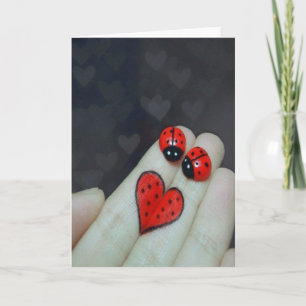 Dame Bug Heart Valentines Card Feestdagen Kaart