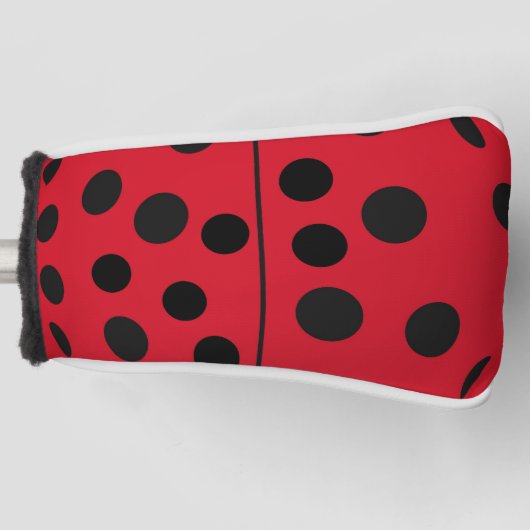 Dame Bug Red en zwart design Golfheadcover (Voorkant)