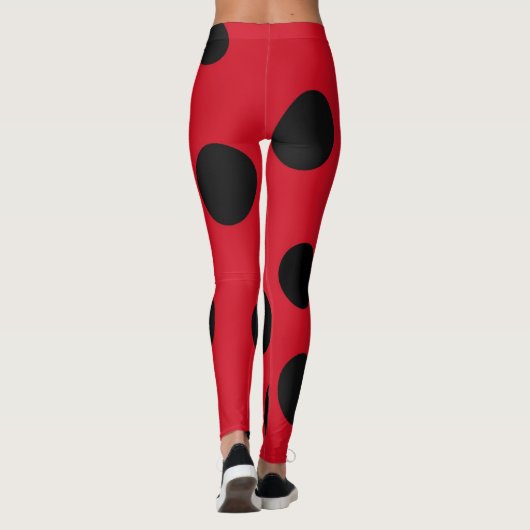 Dame Bug Red en zwart design Leggings (Achterkant)