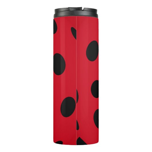 Dame Bug Red en zwart design Thermosbeker (Achterkant)