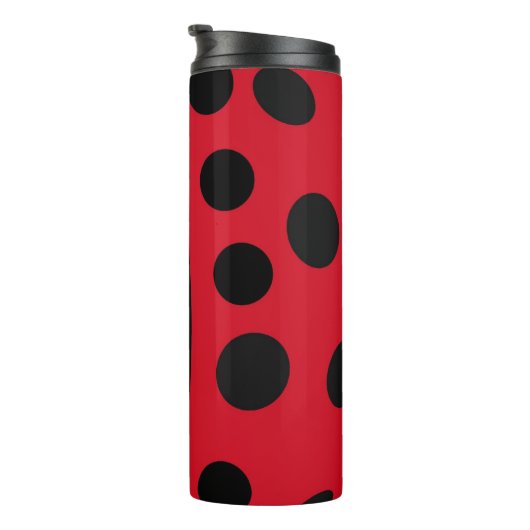 Dame Bug Red en zwart design Thermosbeker (Geroteerd rechts)