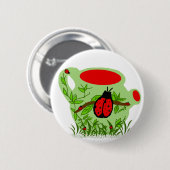 Dame bug-theepot ronde button 5,7 cm (Voorkant /achterkant)