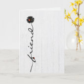 Dame bugs op zwarte maaltijd kaart (Gele Bloem)