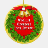 Dame Bus-kerstcadeautjes voor kerstcadeautjes op m Keramisch Ornament (Achterkant)