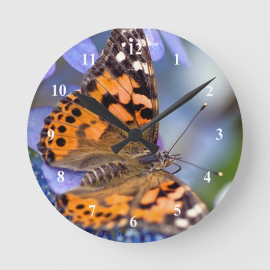 Dame Butterfly Acrylmuurklok Ronde Klok (Voorkant)
