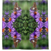 Dame Butterfly, gebilderd op Abstract rooster Douchegordijn (Voorkant)