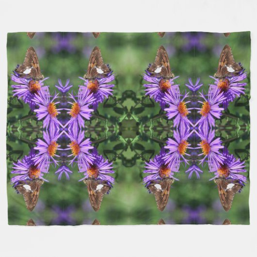 Dame Butterfly, gebilderd op Abstract rooster Fleece Deken (Voorkant (Horizontaal))