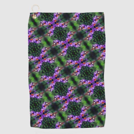 Dame Butterfly, gebilderd op Abstract rooster Golfhanddoek (Voorkant)