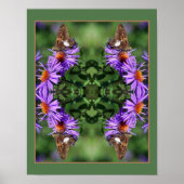 Dame Butterfly, gebilderd op Abstract rooster Poster (Voorkant)