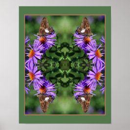 Dame Butterfly, gebilderd op Abstract rooster Poster