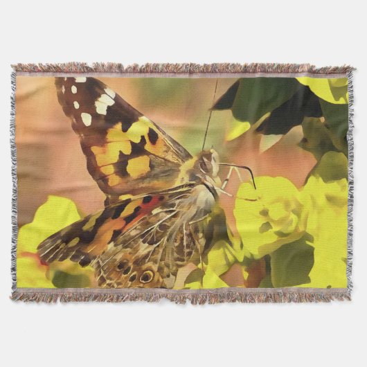 Dame Butterfly, geverfd op Myrtle Spurge Deken (Voorkant)