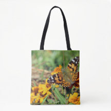 Dame Butterfly, geverfd op Zinnia-Canvas tas