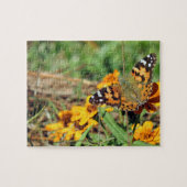 Dame Butterfly over Zinnia Jigzaag Puzzle Legpuzzel (Horizontaal)