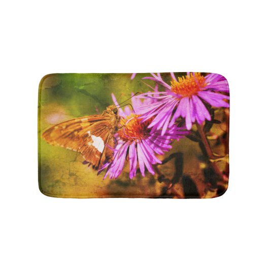 Dame Butterfly Wild Aster Flower Abstract Badmat (Voorkant)