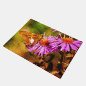 Dame Butterfly Wild Aster Flower Abstract Deurmat (Schuin)