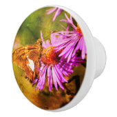 Dame Butterfly Wild Aster Flower Abstract Keramische Knop (Rechts)