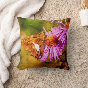 Dame Butterfly Wild Aster Flower Abstract Kussen