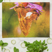 Dame Butterfly Wild Aster Flower Abstract Theedoek (Gevouwen)