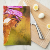 Dame Butterfly Wild Aster Flower Abstract Theedoek (Quarter Fold)