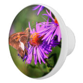 Dame Butterfly Wild Aster Flower Keramische Knop (Rechts)