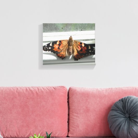 Dame Butterfly Wrapped Canvas Afdruk (Insitu (Woonkamer))