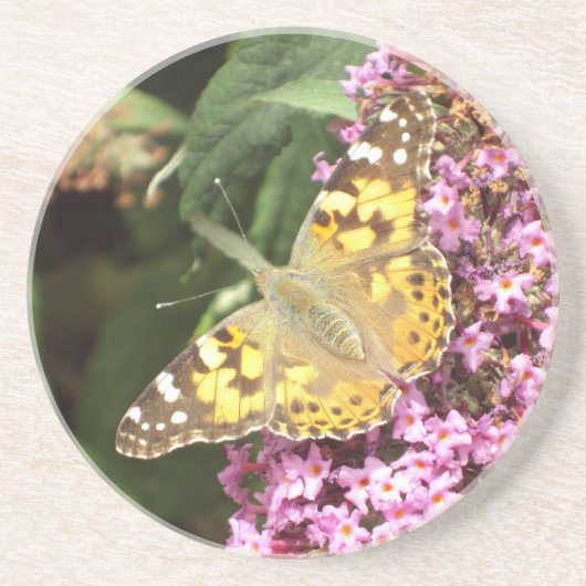 Dame Butterfly Zandsteen Onderzetter (Voorkant)