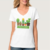 Dame Cactus Vetplant Wit T-Shirt (Voorkant)