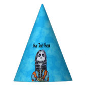 Dame-dag des doods-skelet Cape Aqua blue Feesthoedjes (Voorkant)